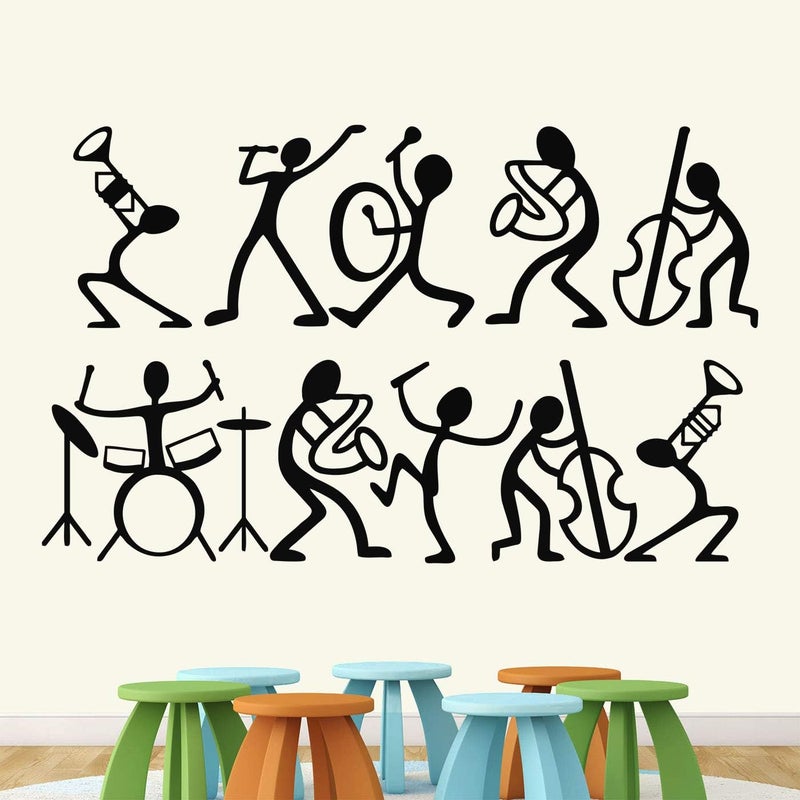 StickMe Happy Music Band - Doodle - Set of 10 Stair Wall Stickers -SM555 (Multi Colour, Vinyl - 120cm X 60 cm) - Image 2