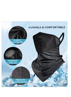 Excefore Neck Gaiter, 2 Pack Breathable Bandana Mask for Outdoor Protection, Sun UV Protection Face Cover for Cycling, Running, Hiking, Black and Dark Grey  - Image 3