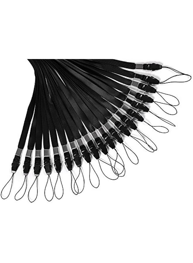 Arabest 20-Pack 18-Inch Black Quick Release Neck Lanyards for Phones, Cameras, USB Drives, Keychains, ID Tags, Badge Holders and More  - Image 3