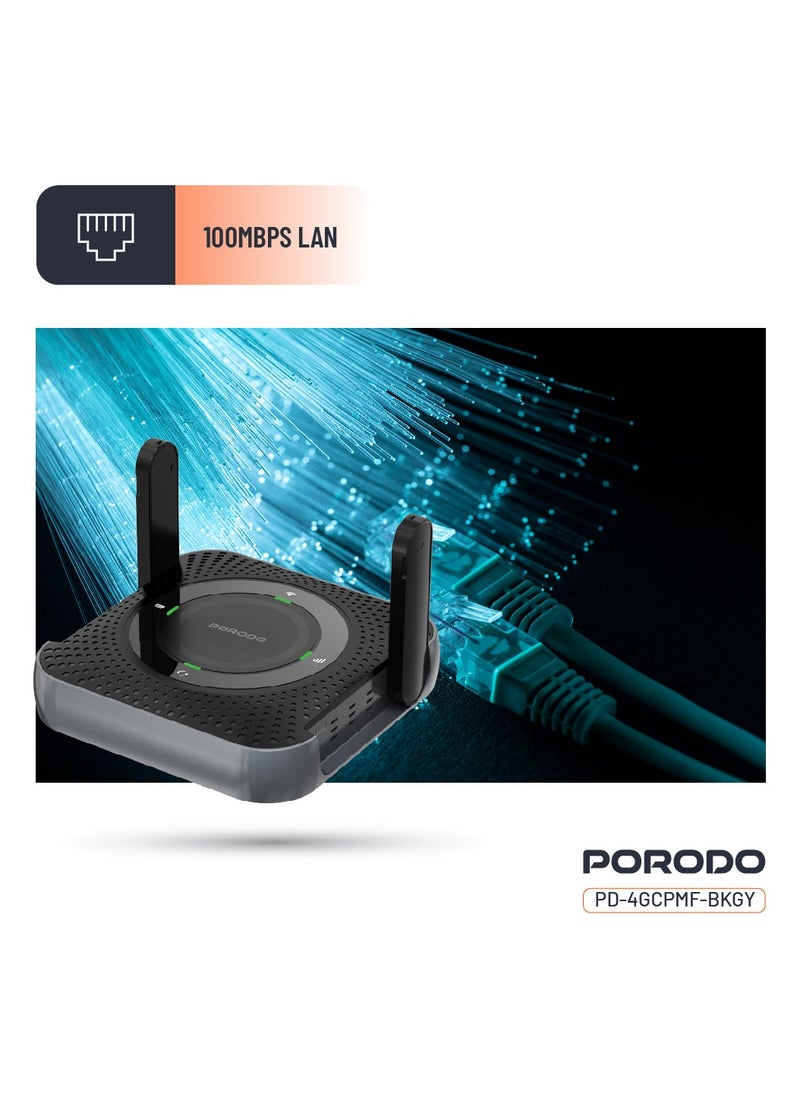 Portable CPE MiFi 3G/4G Wireless Router 4000mAh / 40m Signal Distance / 10 Connected Devices / 100Mbps LAN / Micro SIM - Black/Grey