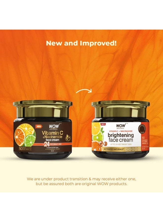 واو كريم الوجه المفتح بفيتامين سي والنياسيناميد من WOW Skin Science | يرطب البشرة ويفتحها | يقلل التجاعيد | يزيل البقع | ينعم البشرة | يعزز التوهج - 50 مل - Image 2