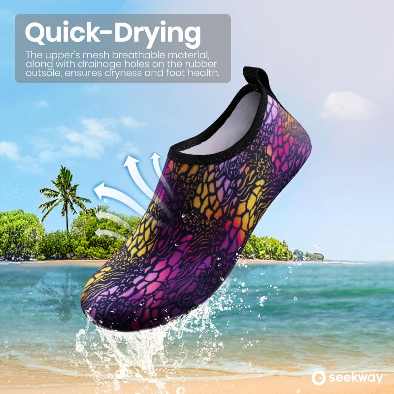 SEEKWAY Water Shoes Women Men Adult Quick-Dry Aqua Socks Barefoot Non Slip for Beach Swim River Pool Lake surf Black SK002(U) - Image 2