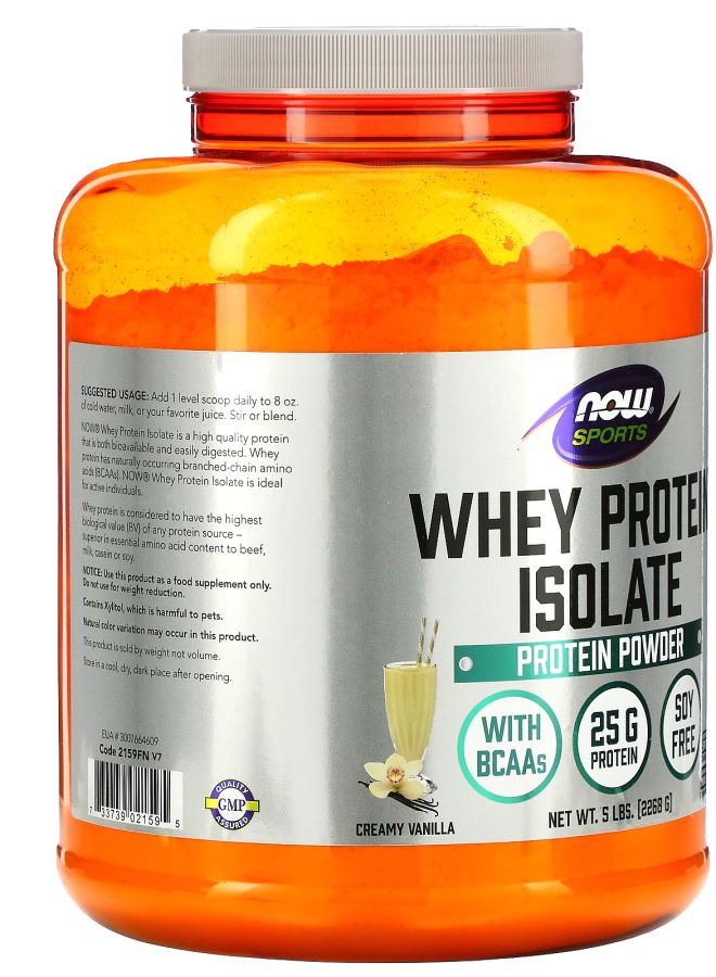 now Sports Whey Protein Isolate Creamy Vanilla 5 lbs. (2268 g) - Image 2