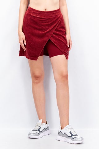Women Sportswear Fit Embroidered Logo Corduroy Skirt, Maroon - pzsku/Z79087C65CAB516898469Z/45/_/1744899174/bf4c46e3-cf10-4159-b550-a708fbe0ae61