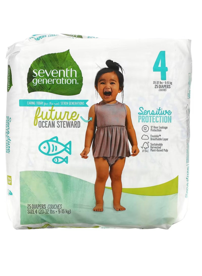 Seventh Generation Seventh Generation Sensitive Protection Diapers Size 4 Diapers 25  - Image 1