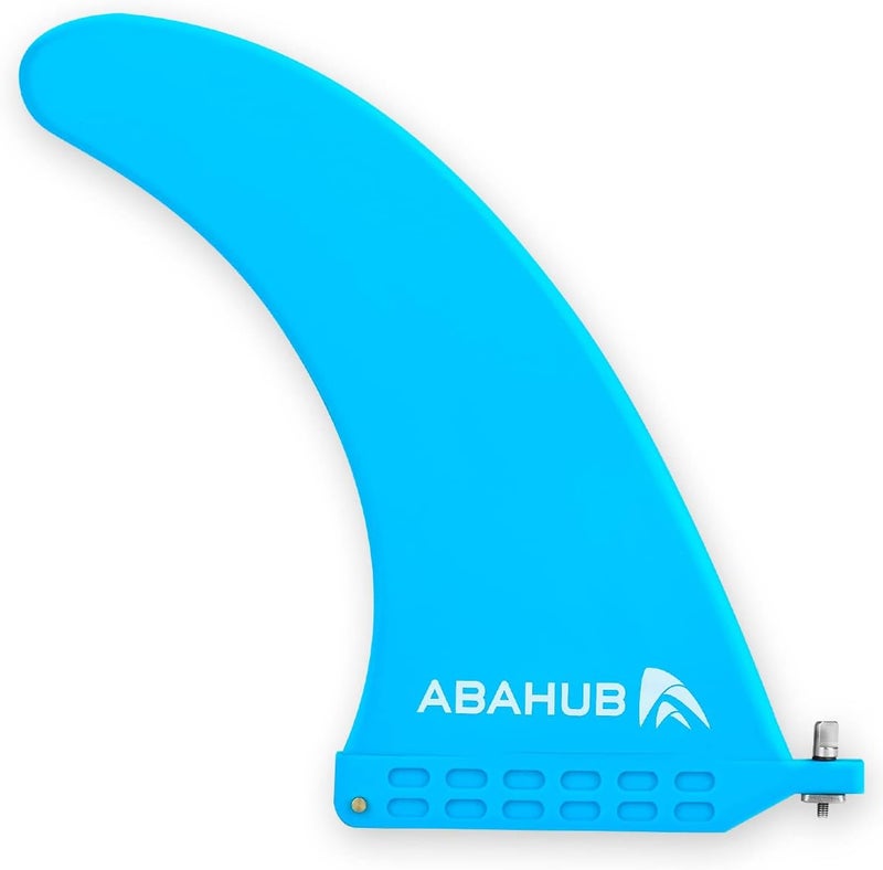 Abahub 9'' SUP Single Center Fin with 1 Fin Screw, Fiberglass Reinforeced 9 inch SUP Replacement Fins for Surfboard, Stand-up Paddle Board, Longboard, Black/Blue/White - Image 1