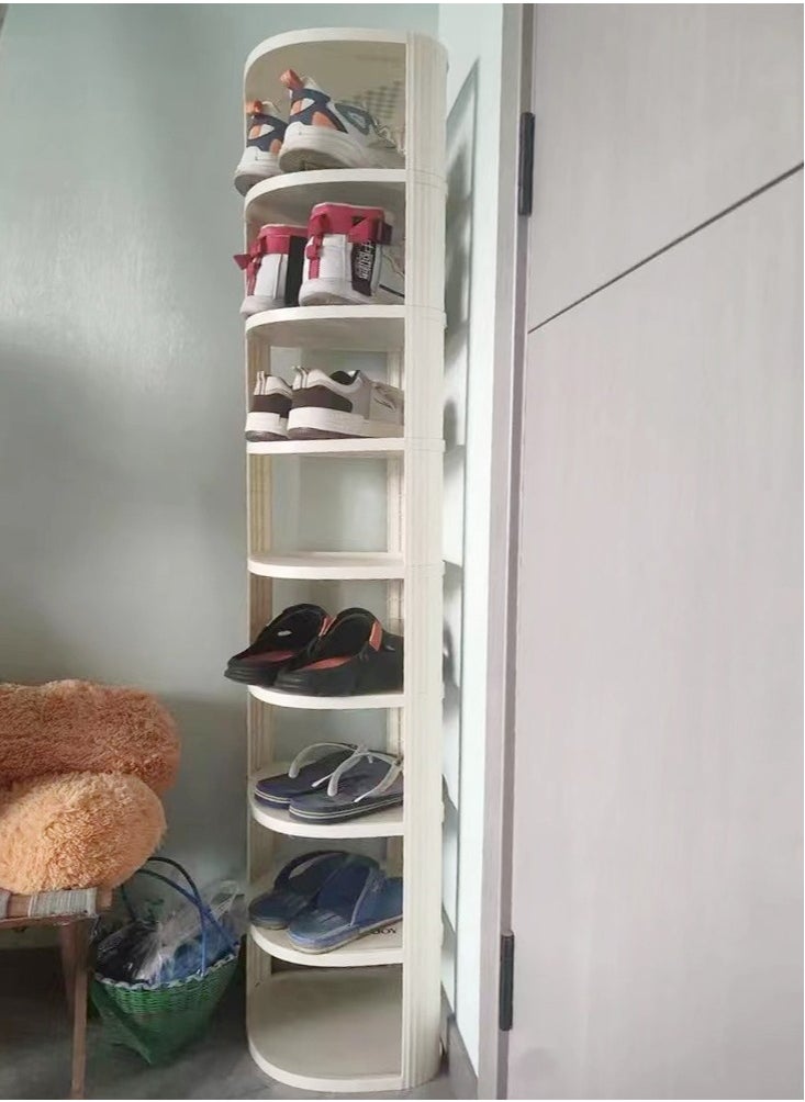 Multi Steps Plastic Corner Shoe Rack Narrow Vertical Shoe Shelf Multi-Storey Storage Shelf Space-Saving Shoe Organizer Rack Display Stand for Entryway Living Room 25x25x121 Centimeter