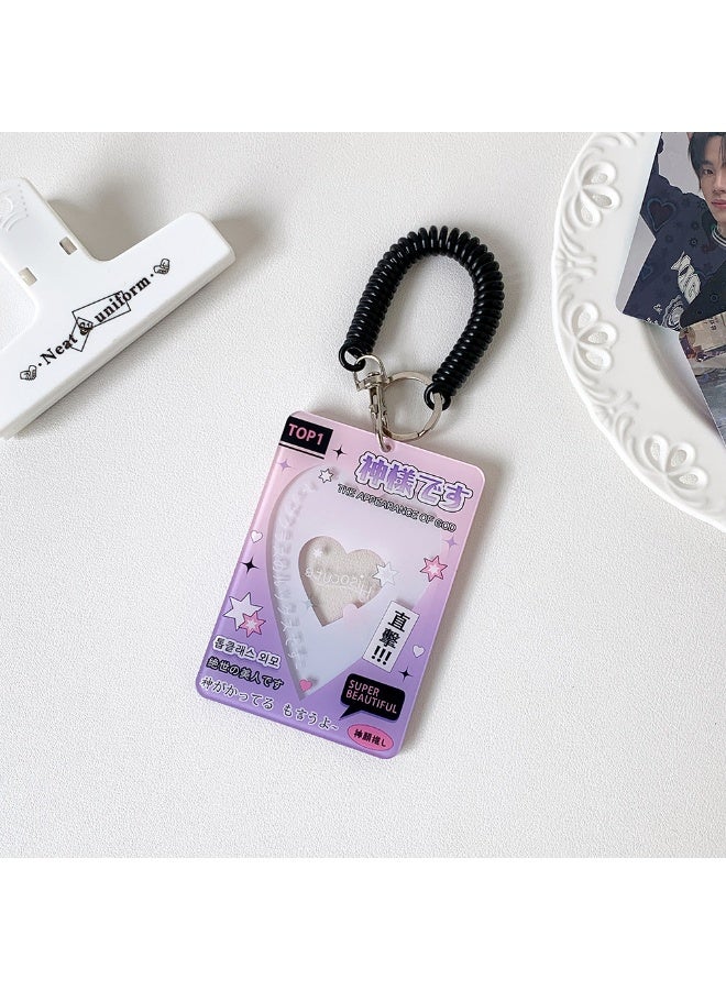 NIBEMINENT 1 - Piece Star Chasing Weekly Pictorial Kpop Photo Card Holder Pendant Key Chain ID Badge Holder ID Card Holder Photo Card Protector for School ID Office ID Access Card for Women Girls - Image 1