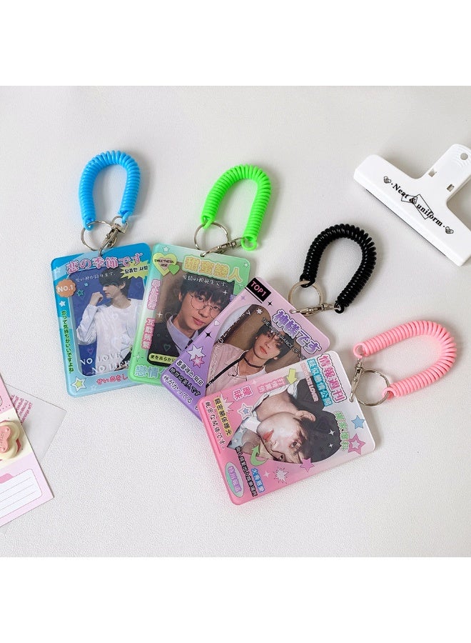 NIBEMINENT 1 - Piece Star Chasing Weekly Pictorial Kpop Photo Card Holder Pendant Key Chain ID Badge Holder ID Card Holder Photo Card Protector for School ID Office ID Access Card for Women Girls - Image 3
