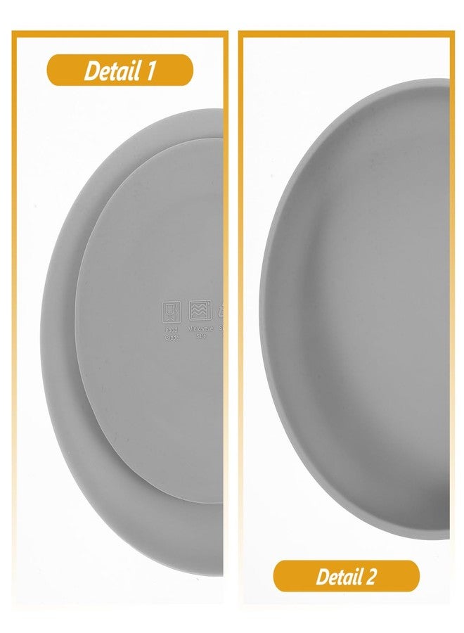 PRETYZOOM Senior Dining Plate with Suction Base Scoop Plate Spill Proof Self-Feeding Dinnerware for Elderly Disabled One-Handed Use 7.87 Inch Silicone Non-Slip Bowl - Image 3
