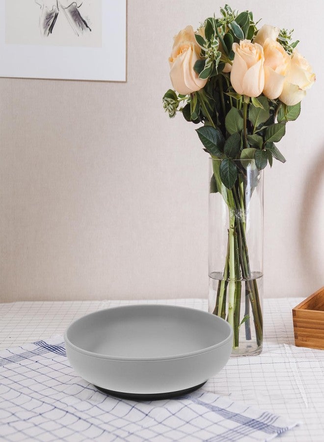 PRETYZOOM Senior Dining Plate with Suction Base Scoop Plate Spill Proof Self-Feeding Dinnerware for Elderly Disabled One-Handed Use 7.87 Inch Silicone Non-Slip Bowl - Image 2