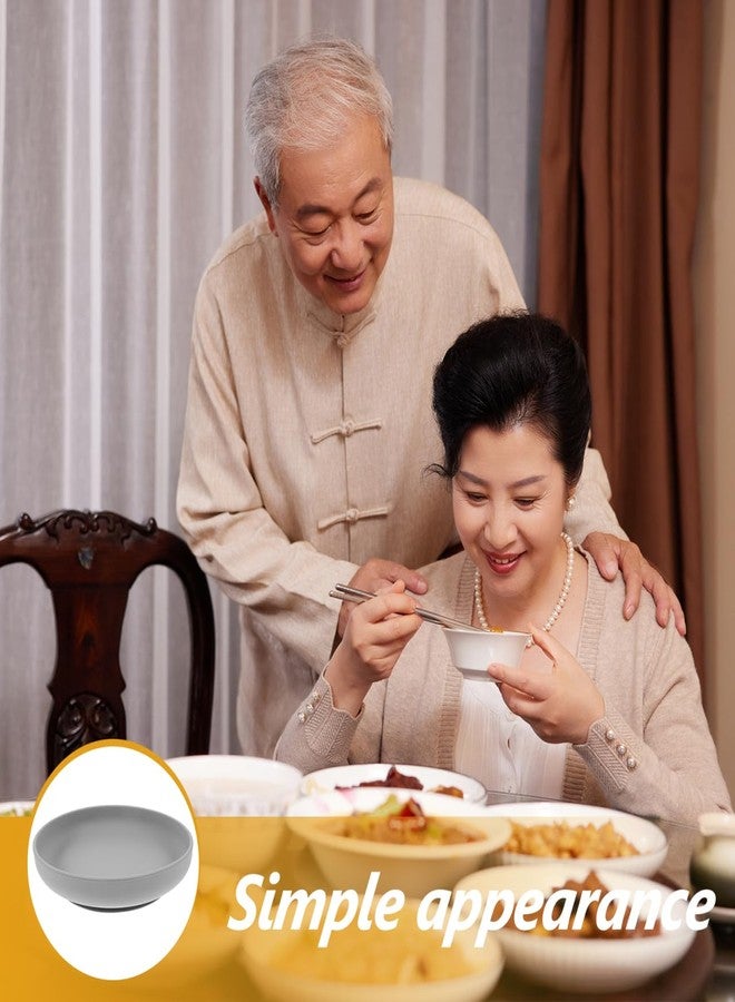 PRETYZOOM Senior Dining Plate with Suction Base Scoop Plate Spill Proof Self-Feeding Dinnerware for Elderly Disabled One-Handed Use 7.87 Inch Silicone Non-Slip Bowl - Image 5