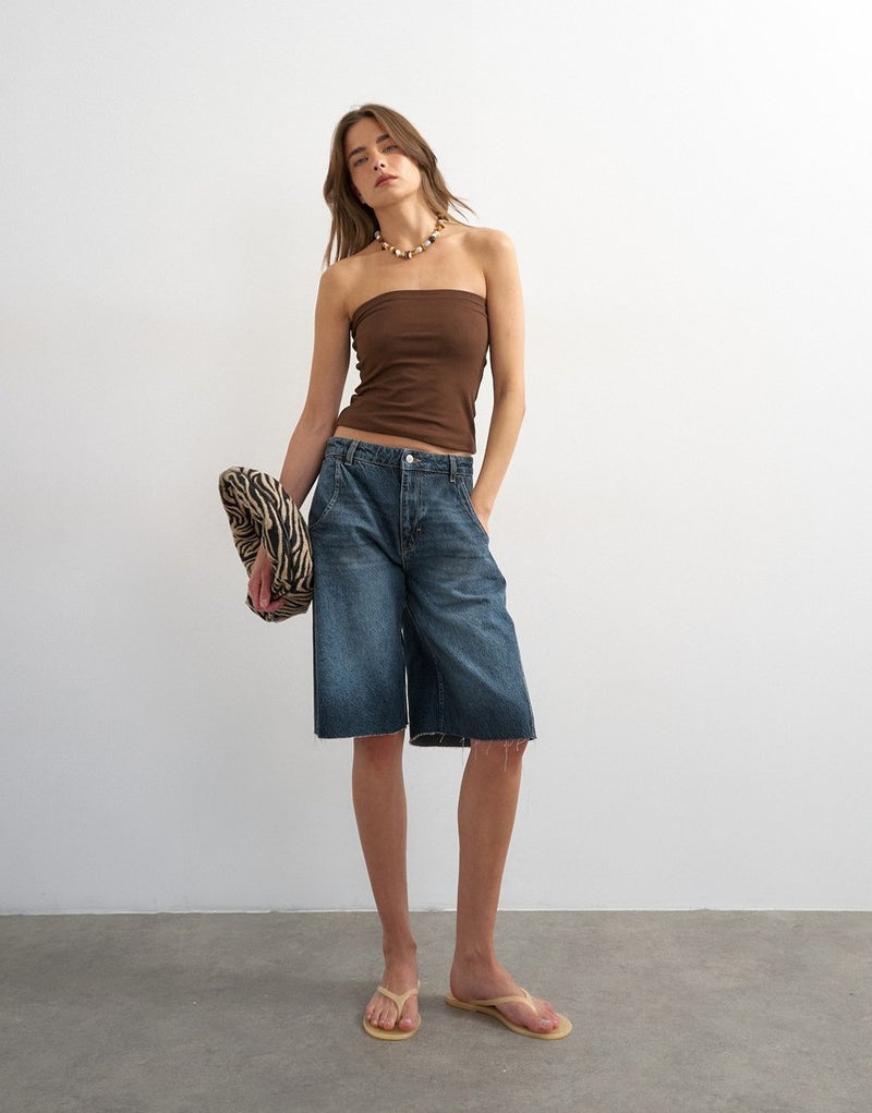 TOPSHOP Knitted Bandeau Top With A Closed Neckline - Image 4