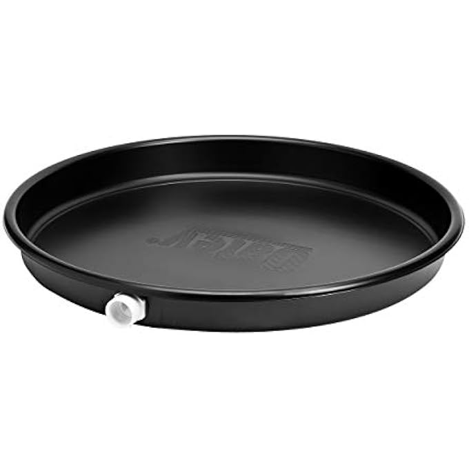 34063 24 IN. PLASTIC HOT WATER HEATER PAN WITH 1 TO 1.5 IN. PVC ADAPTER, BLACK, BULK INCH - Image 1