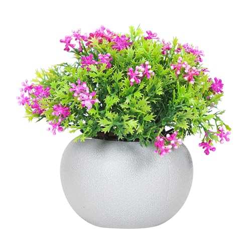 Dekorly® Artificial Potted Plants Bathroom Fake Multicolor Plant Office Table Decor Mini Green Faux Topiary Kitchen Cabinet Farmhouse Decorations | Pack of 4 - Image 3