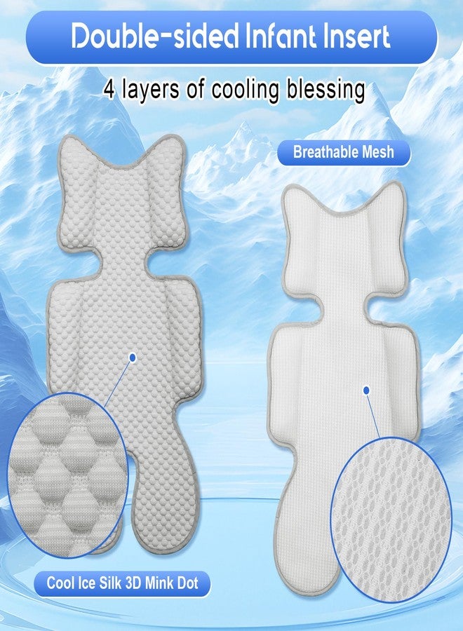 Kaseeous Car Seat Cooling Pad for Baby, Mink Dot Car Seat Cooler Mat for Girls Boys, Stroller Cooling Pad with 3D Breathable Mesh, Multifunctional Infant Carseat Cooling Insert Liner for Summer - Image 5