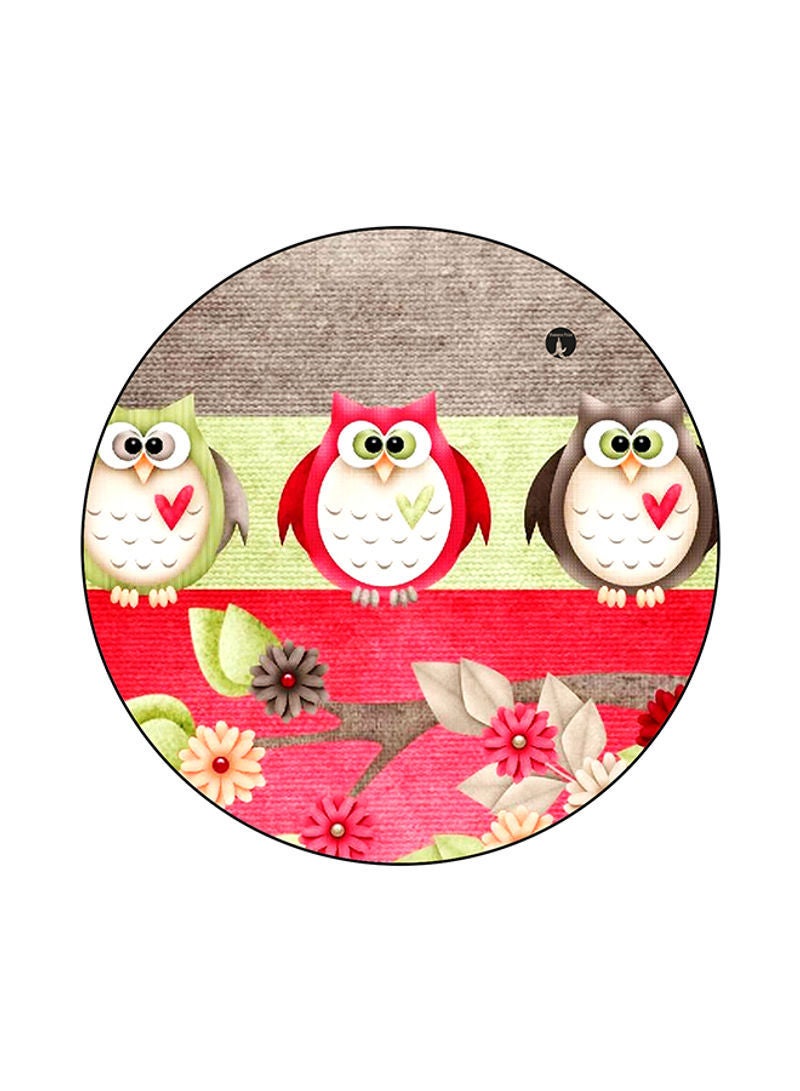 Owls Round Mouse Pad Multicolour
