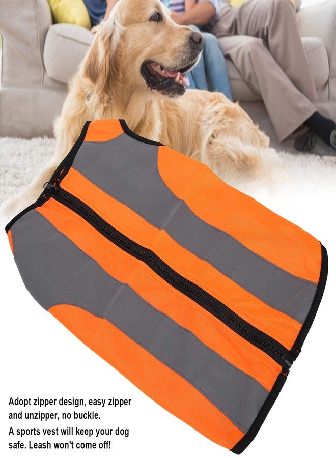 AYNEFY Dog Reflective Vest,High Visibility Pet Night Glowing Safety Jacket Dog Night Safety Walking Costumes Dog Reflective Zipper Vest Apparel for Night Walking Hunting(L) - Image 3