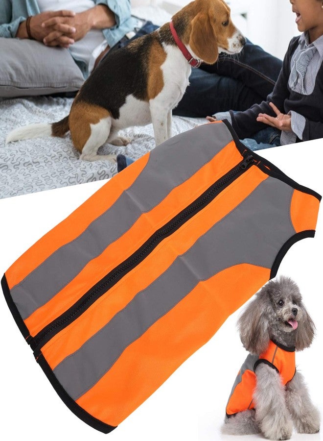 AYNEFY Dog Reflective Vest,High Visibility Pet Night Glowing Safety Jacket Dog Night Safety Walking Costumes Dog Reflective Zipper Vest Apparel for Night Walking Hunting(L) - Image 2