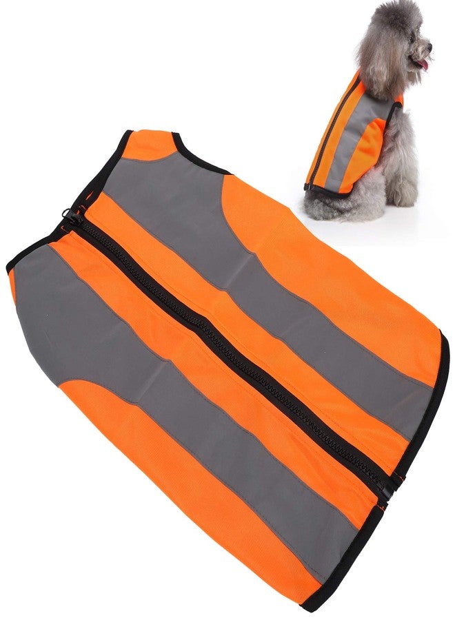 AYNEFY Dog Reflective Vest,High Visibility Pet Night Glowing Safety Jacket Dog Night Safety Walking Costumes Dog Reflective Zipper Vest Apparel for Night Walking Hunting(L) - Image 1