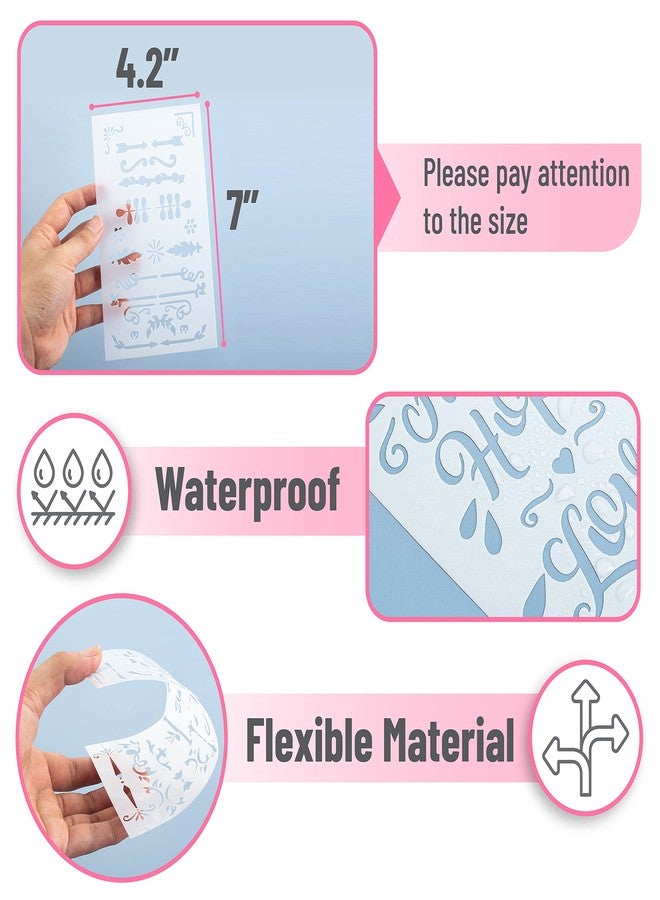 Mr. Pen- Bible Journaling Stencil Set, 4.2 x 7 Inch, 14 Sheets, Plastic Stencils for Planners and Journals - Image 3