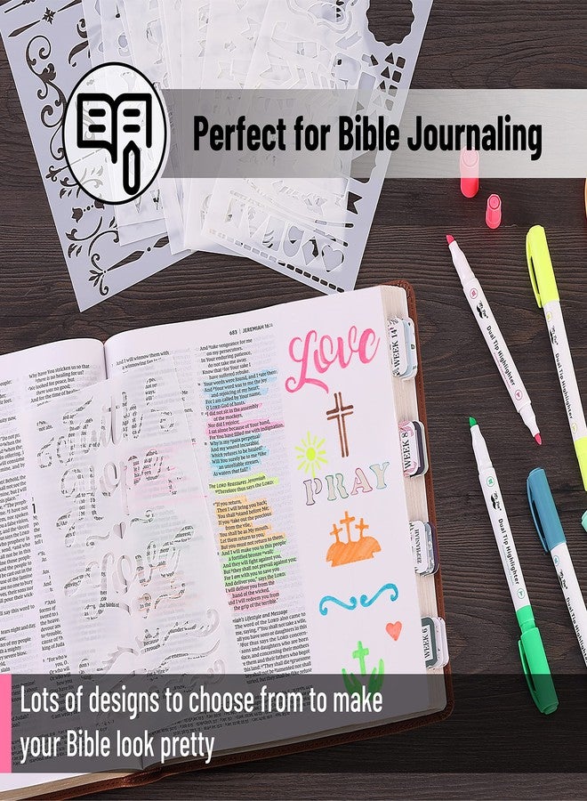 Mr. Pen- Bible Journaling Stencil Set, 4.2 x 7 Inch, 14 Sheets, Plastic Stencils for Planners and Journals - Image 5