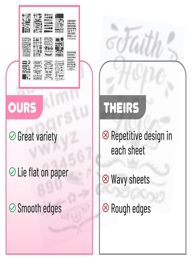 Mr. Pen- Bible Journaling Stencil Set, 4.2 x 7 Inch, 14 Sheets, Plastic Stencils for Planners and Journals - Image 4