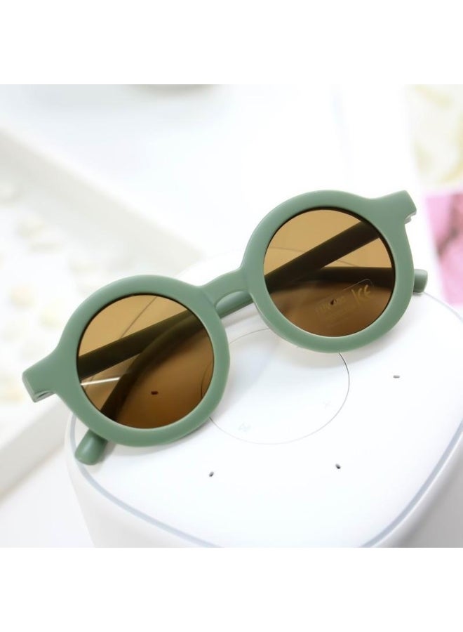 New Fashion Children's Sunglasses Infant's Retro Solid Color Ultraviolet-proof Round Convenience Glasses Eyeglass for Kids