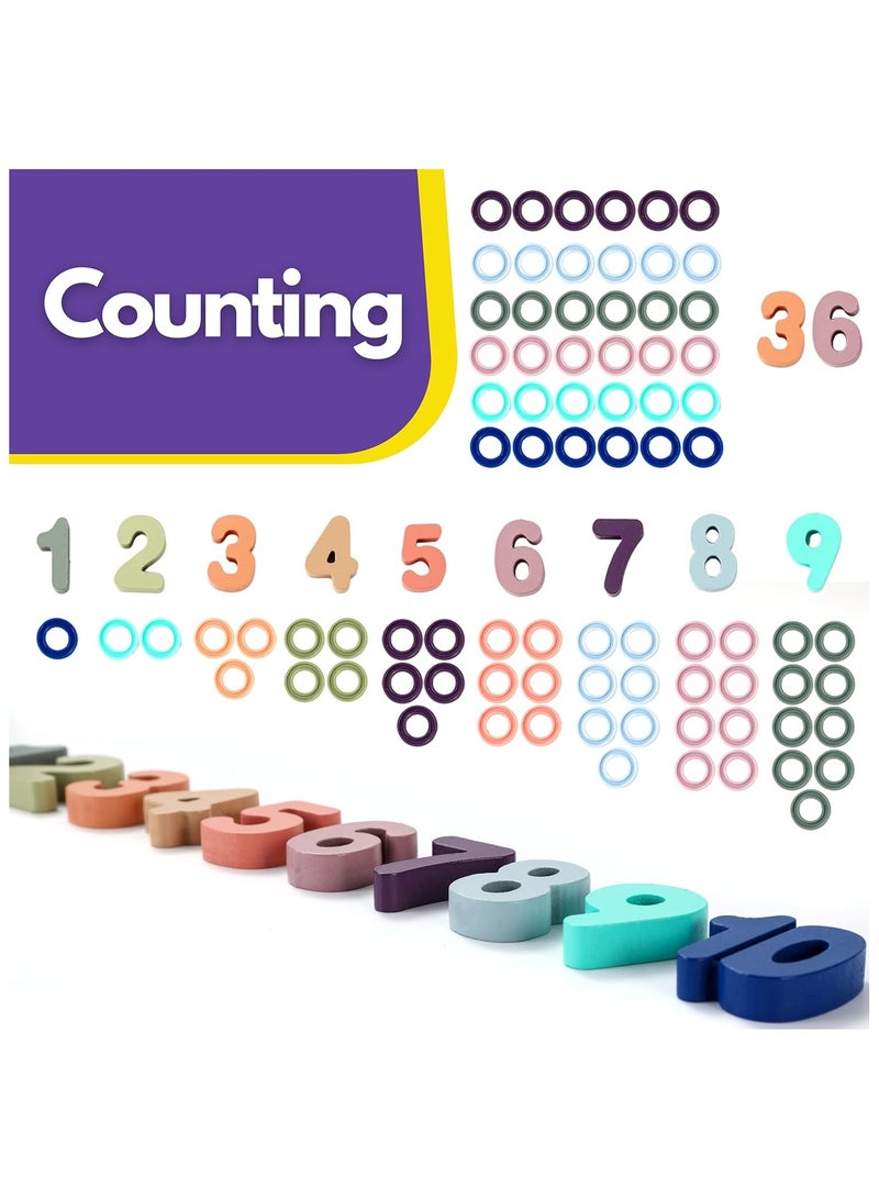 Toddler Montessori Toys Teaches Number, Counting, Math, Stacking Fun Preschool Learning Activates for Boy and Girl | 1 Year Old Boy Gifts and Beyond! (Macaron)  - Image 3