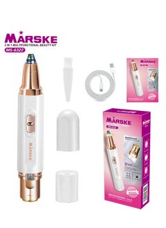 MARSKE Rechargeable Eyebrow Trimmer & Facial Hair Remover for Women, 2 in 1 Eyebrow Razor and Painless Hair Remover, Eyebrow Lips Body Facial Hair Removal for Women  - Image 1