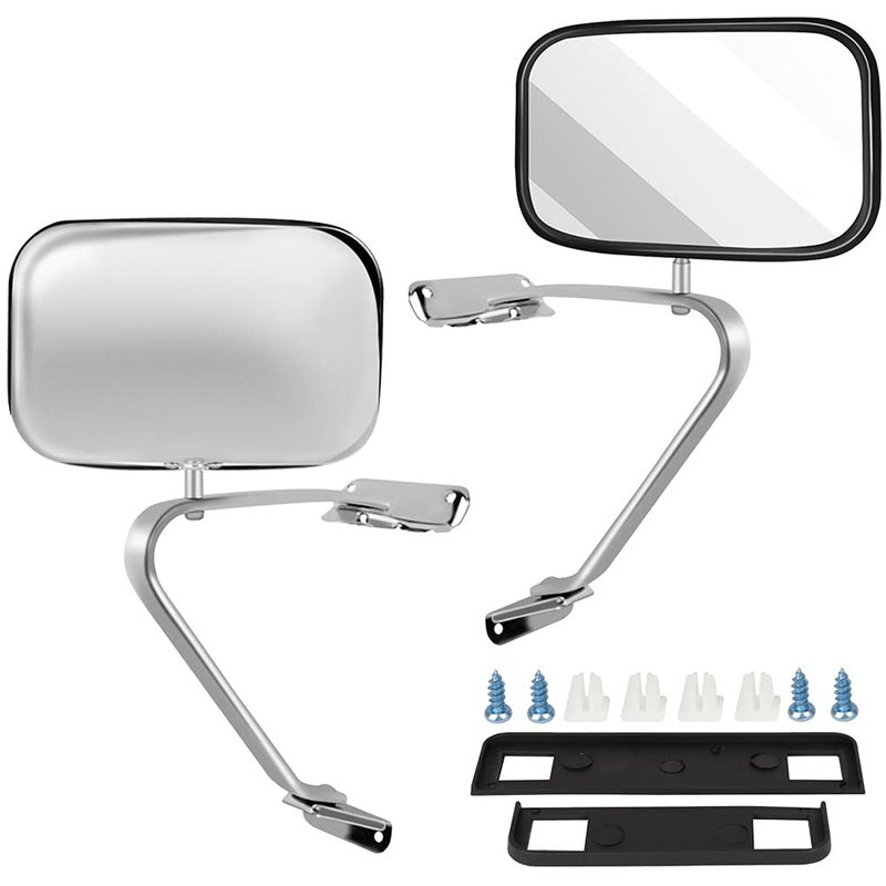 ECCPP Manual Side View Mirrors Plastic Pair Set for Ford for FSeries for F150 for F350 Bronco Pickup Truck SUV