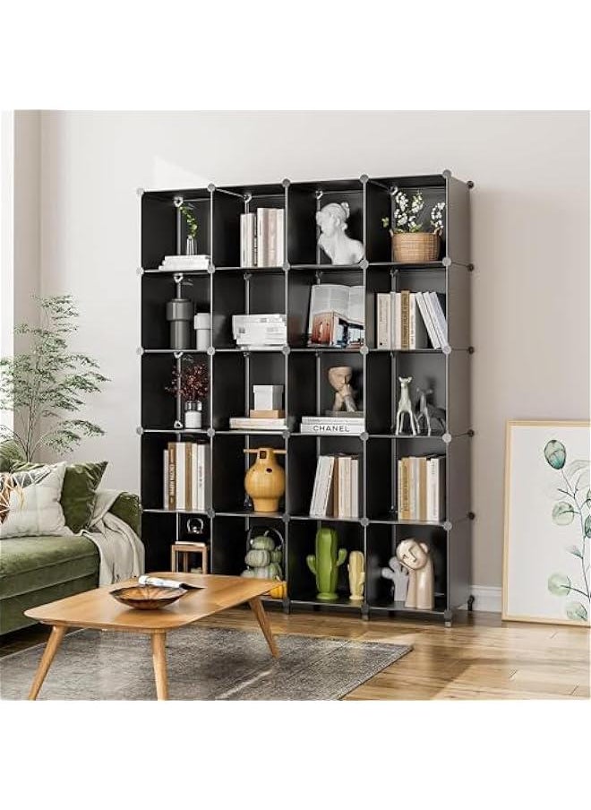HOOKOR 6 Cube Organizers and Storage, Gray Storage Bookcase Bookshelf, Portable Storage Cubes Bathroom Storage Plastic Storage Shelves for Clothes, Toys, Yarns, Bags, Shoes  - Image 4