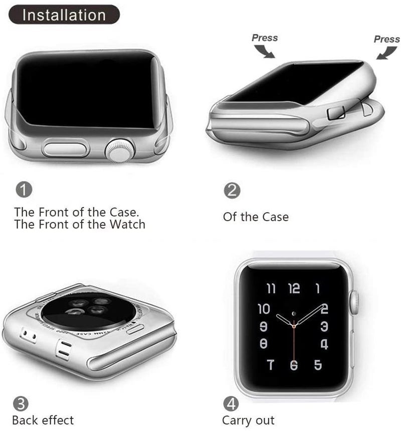 BOTOMALL Compatible with Apple Watch Bumper Case 45mm Series 9/8/7 Soft Flexible TPU Thin Lightweight Protective Cover for iWatch [NO Front Screen Protector] - Image 3