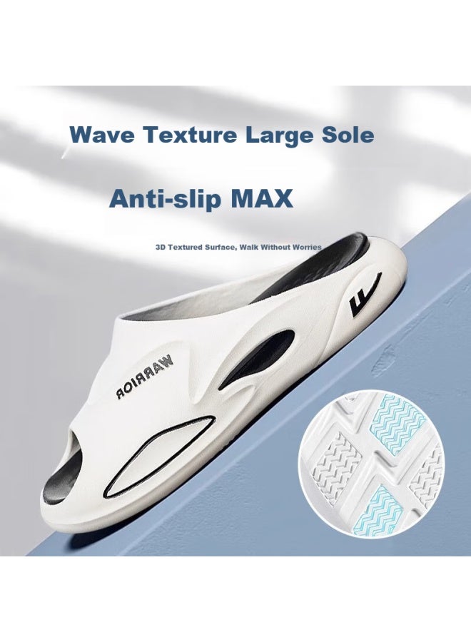 Pull Back Warrior Men'S Sports Sandals Outdoor Slip-On Thick-Soled Anti-Slip Beach Shoes Hl3A20 White And Black Size 40-41 - Image 4