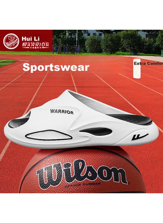 Pull Back Warrior Men'S Sports Sandals Outdoor Slip-On Thick-Soled Anti-Slip Beach Shoes Hl3A20 White And Black Size 40-41 - Image 1