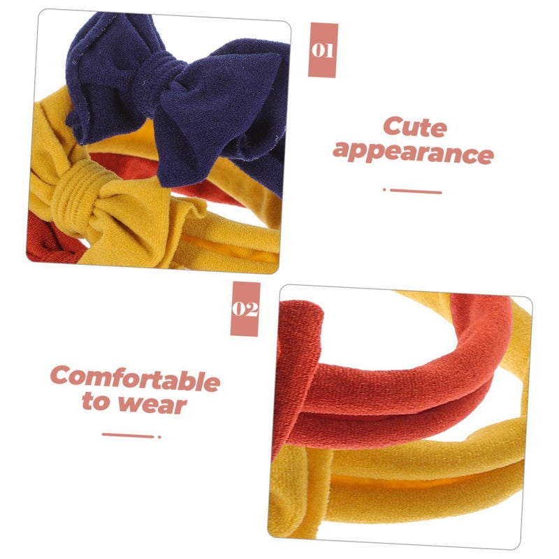 SUPVOX 3 Pack Stretchy Bowknot Headbands Soft Elastic Hair Accessories for Newborn Boys Girls - Image 4