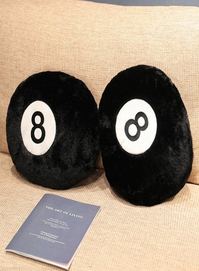 OUKEYI Black Large Sports Pillow Simulation Billiards 8 Balls Plush Stuffed Sports Balls Toy Soft Throw Pillows Cushion Decorative Cushionfor Home Bed Sofa Decor, Kids Gift 14 Inch - Image 2