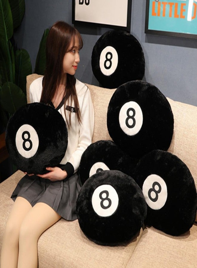 OUKEYI Black Large Sports Pillow Simulation Billiards 8 Balls Plush Stuffed Sports Balls Toy Soft Throw Pillows Cushion Decorative Cushionfor Home Bed Sofa Decor, Kids Gift 14 Inch - Image 4