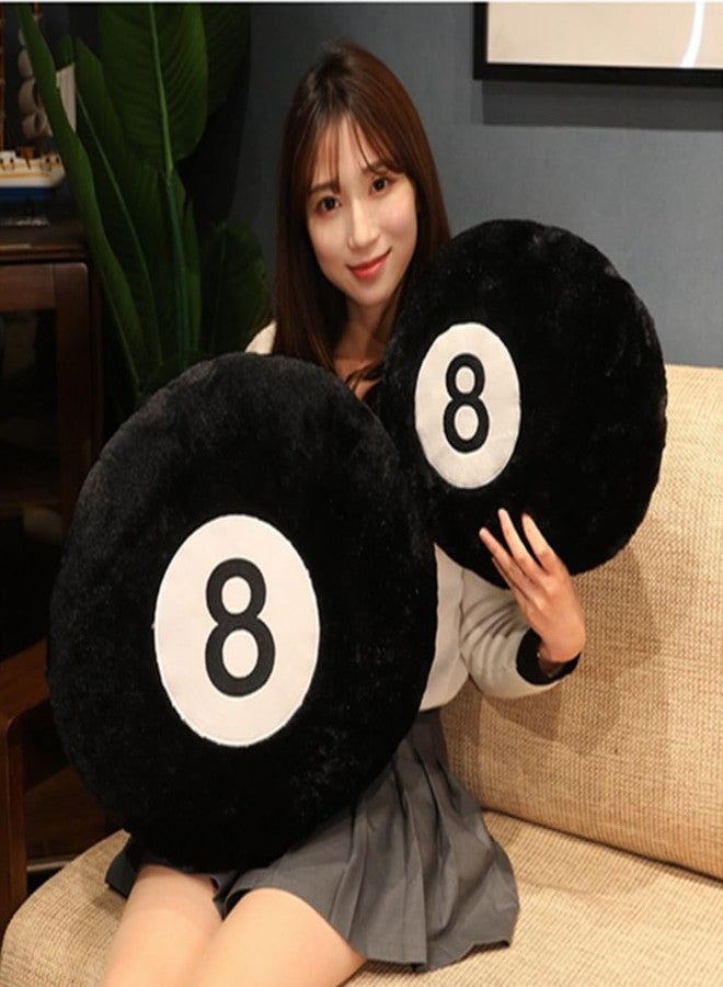 OUKEYI Black Large Sports Pillow Simulation Billiards 8 Balls Plush Stuffed Sports Balls Toy Soft Throw Pillows Cushion Decorative Cushionfor Home Bed Sofa Decor, Kids Gift 14 Inch - Image 3