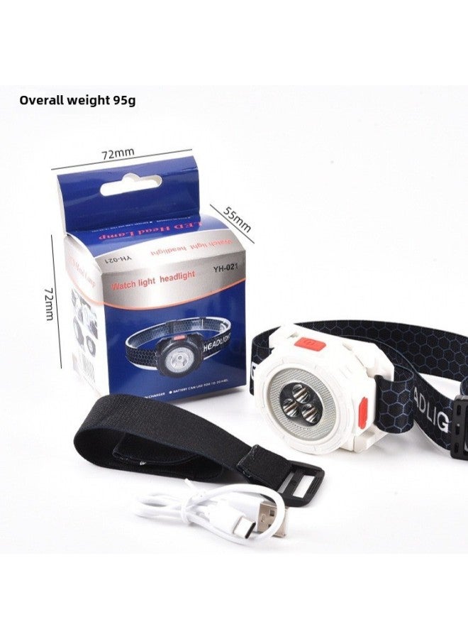 إسكدنيا Outdoor Lighting Induction Headlights Camping Running Searchlights Type-c Charging Led Strong Light Fishing-Color:Black - Image 4