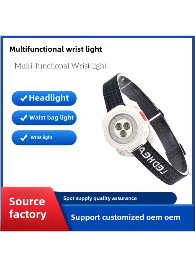 إسكدنيا Outdoor Lighting Induction Headlights Camping Running Searchlights Type-c Charging Led Strong Light Fishing-Color:Black - Image 2