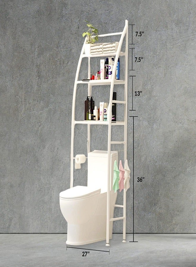 Generic Compact Space Saving Rack It features a three-tier over toilet cabinet unit that's ideal for minimizing floor space.  - Image 4