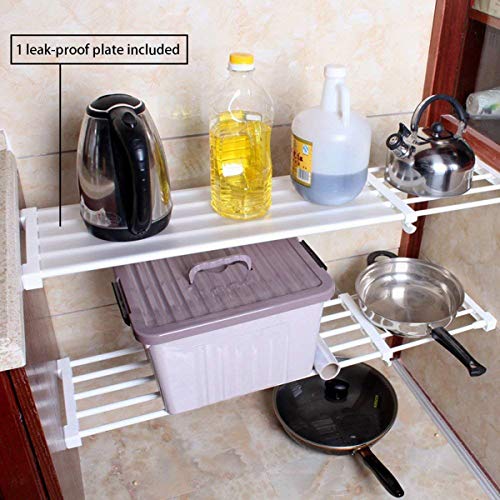 TabEnter Adjustable Shelf Organizer Expandable Closet Shelf and Rod with No Drilling for Wardrobe Cupboard Kitchen Bookcase (11.5" - 15.7") - Image 5