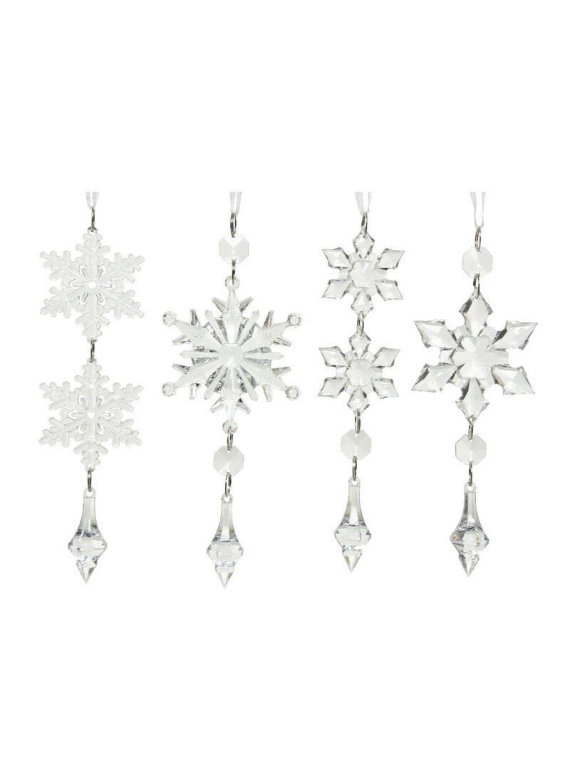 Kaemingk قطعة واحدة من كايمينك كريستماس ثلجية من أكريليك شفاف مع قطرات وخرز متنوع - Image 1