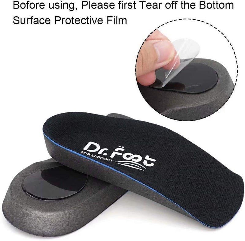 DrFoot أحذية دكتور فوتس بطول 34 سم، إدخالات طبية ذاتية اللصق لنصف الحذاء، نعل داخلي للأقدام المسطحة، التهاب اللفافة الأخمصية، الأقواس الساقطة، الإفراط في الانقلاب، نتوءات الكعب، تعب الأقدام، حجم صغير جداً - Image 4