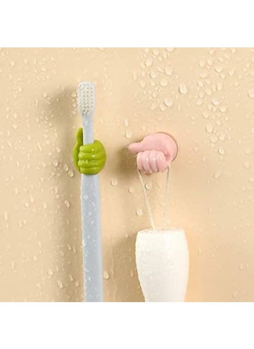LA NEELJA LA NEELJA Creative Silicone Thumb Wall Hook for Multipurpose Adhesive Silicone Wire Organizer for Key Hanger Bedroom Kitchen Bathroom Office Refrigerator Door Multicolor 18 Pcs  - Image 5