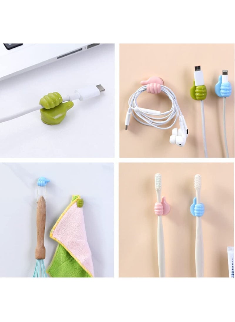LA NEELJA LA NEELJA Creative Silicone Thumb Wall Hook for Multipurpose Adhesive Silicone Wire Organizer for Key Hanger Bedroom Kitchen Bathroom Office Refrigerator Door Multicolor 18 Pcs  - Image 4