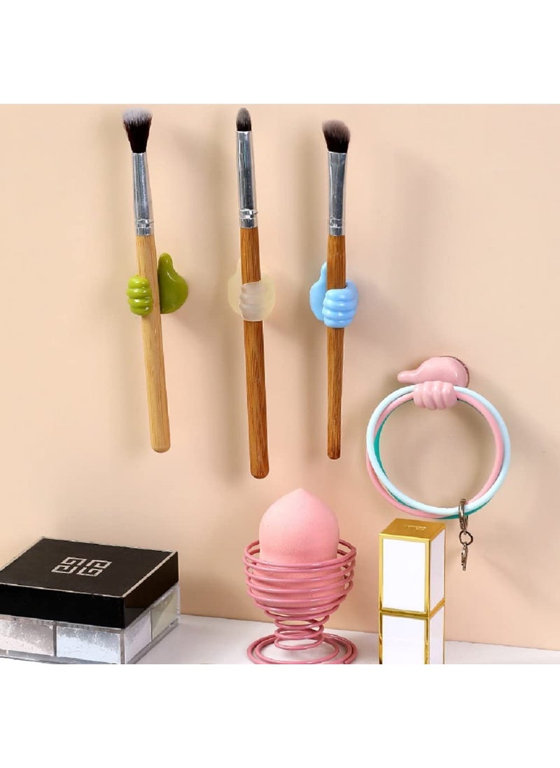 LA NEELJA LA NEELJA Creative Silicone Thumb Wall Hook for Multipurpose Adhesive Silicone Wire Organizer for Key Hanger Bedroom Kitchen Bathroom Office Refrigerator Door Multicolor 18 Pcs  - Image 3