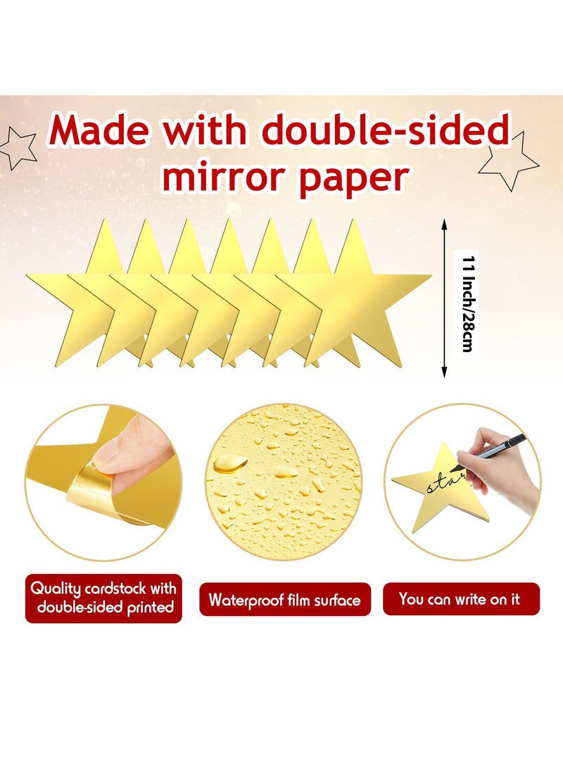 سونسر 25 قطعة قواطع نجوم ذهبية مطبوع عليها نجوم ورقية مزدوجة مطبوع عليها نجوم ذهبية - Image 2