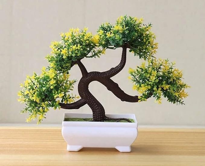 WYTE ORIGIN WYTE ORIGIN Artificial Bonsai Plants with Pot Bedroom Living Room Decor Home Office Decor Tabletop Top Working Desk Decor Festival Decor Houseawarming1Pc GRN 